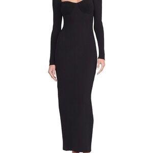 STAUD Silhouette Rib Knit Maxi Dress